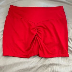 Red Booty Scruch Shorts